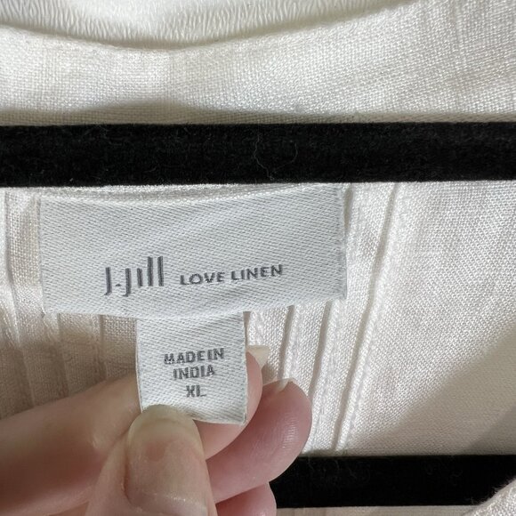 J.Jill Womens Love 100% Linen Long Sleeve Button-Front White Shirt Dress XL‎ - Picture 4 of 9